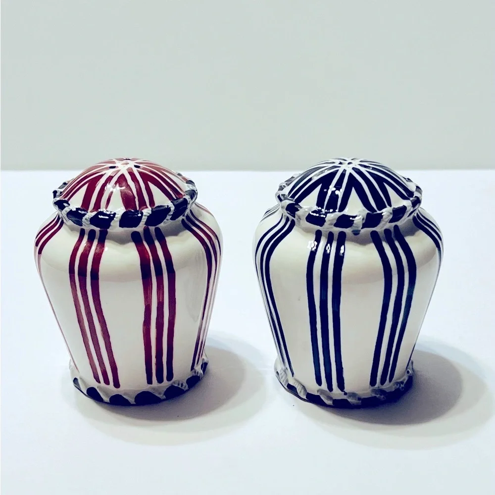 Nautical Ceramic Lighthouse and Sailboat Salt N Pepper Shakers